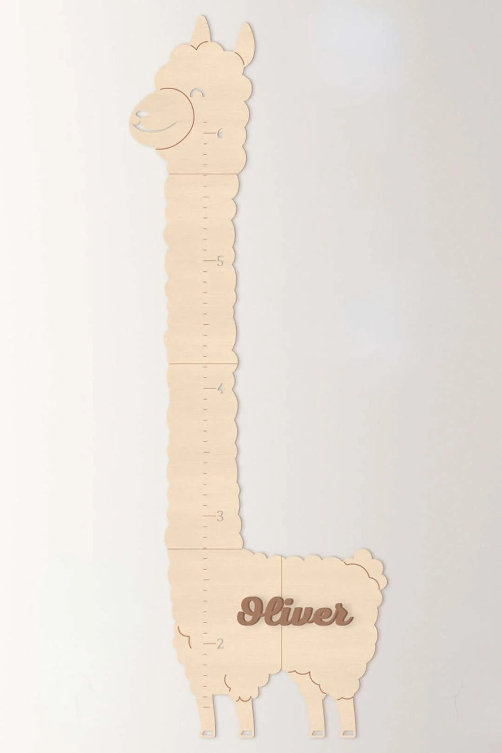 Personalized Wooden Alpaca Growth Chart Kids Room Decor