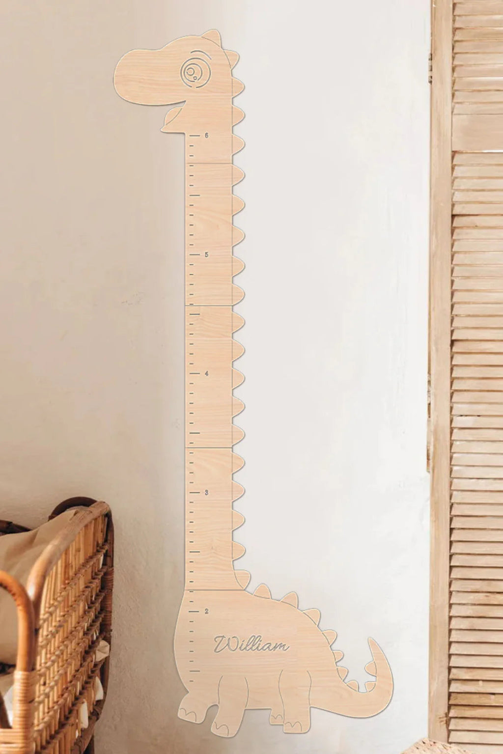 Personalized Wooden Dinosaur Growth Chart Height Ruler