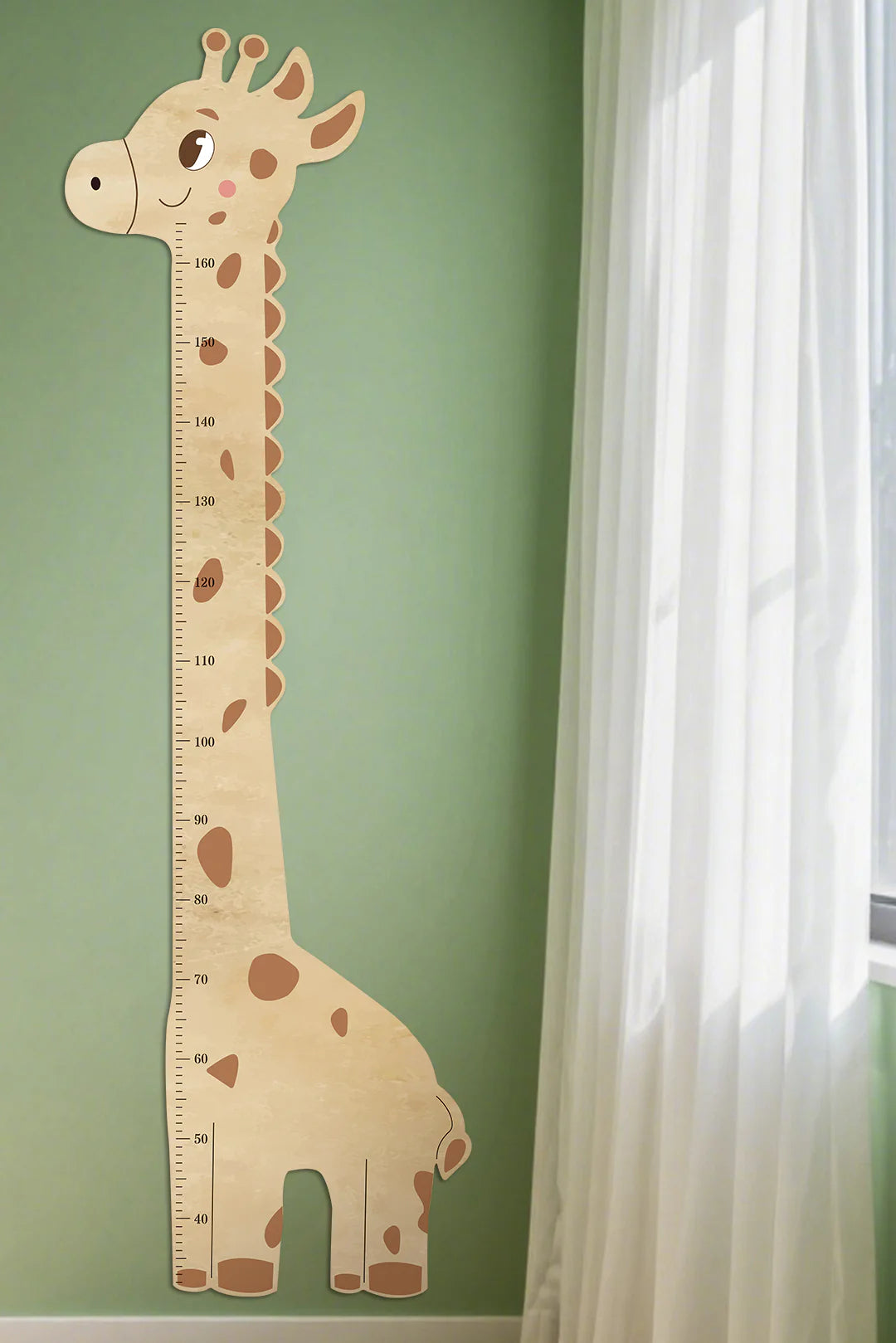 Personalized Wooden Giraffe Height Growth Chart for Kids