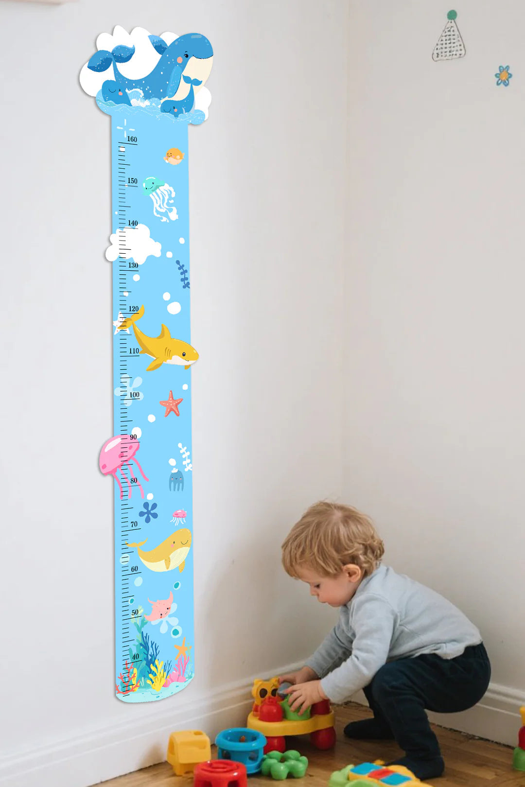 Personalized Ocean Theme Wooden Growth Chart for Kids