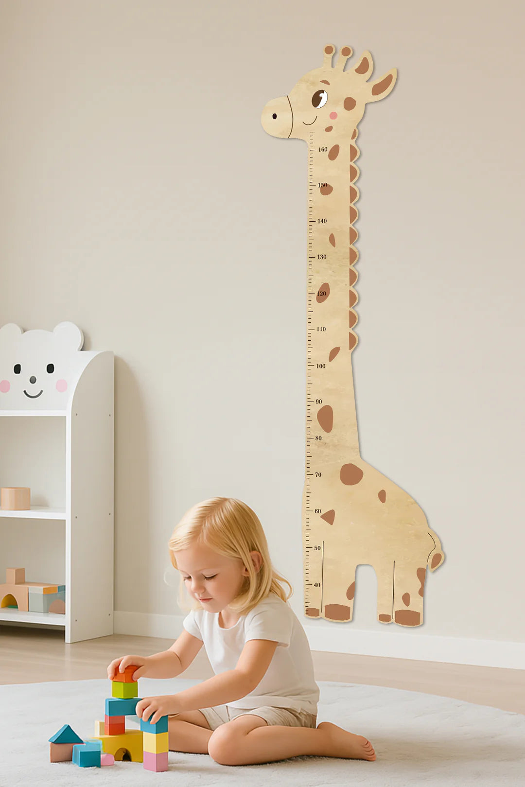 Personalized Wooden Giraffe Height Growth Chart for Kids