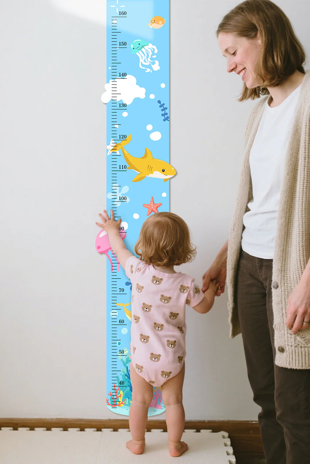 Personalized Ocean Theme Wooden Growth Chart for Kids