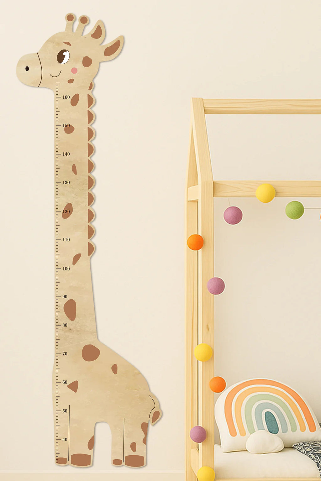Personalized Wooden Giraffe Height Growth Chart for Kids