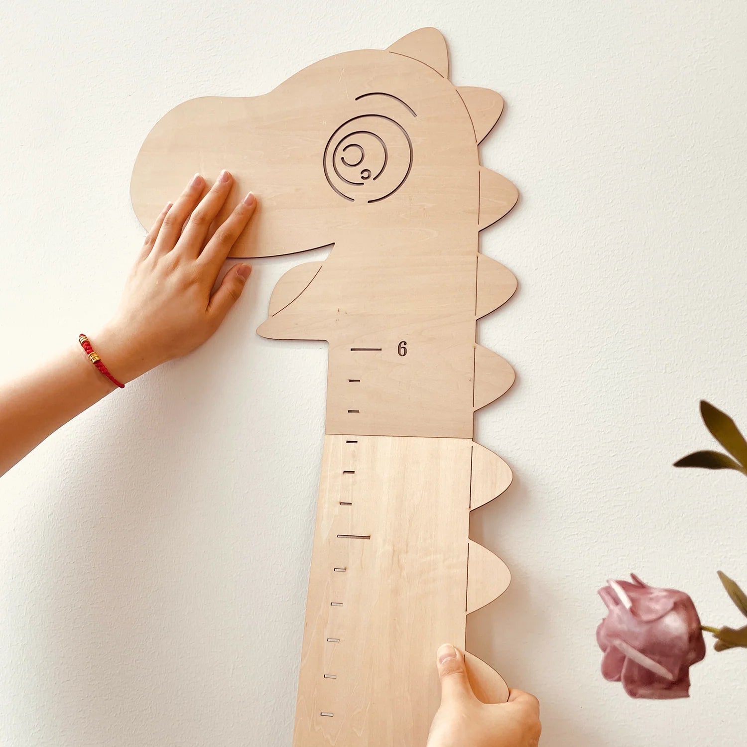 Personalized Wooden Dinosaur Growth Chart Height Ruler