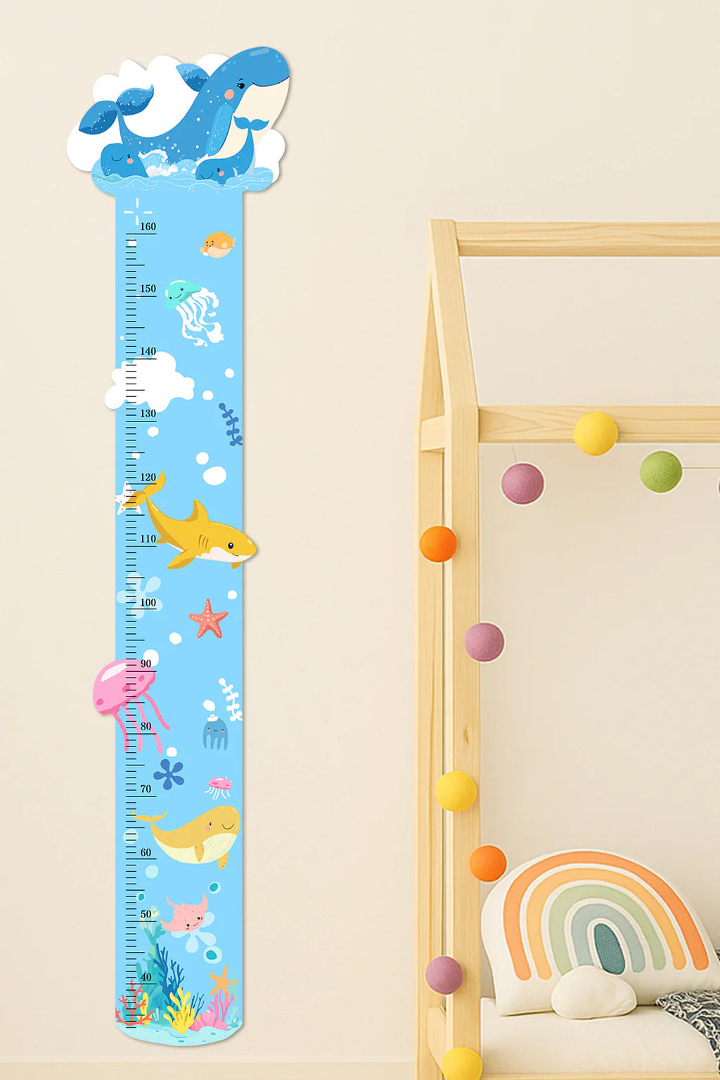 Personalized Ocean Theme Wooden Growth Chart for Kids
