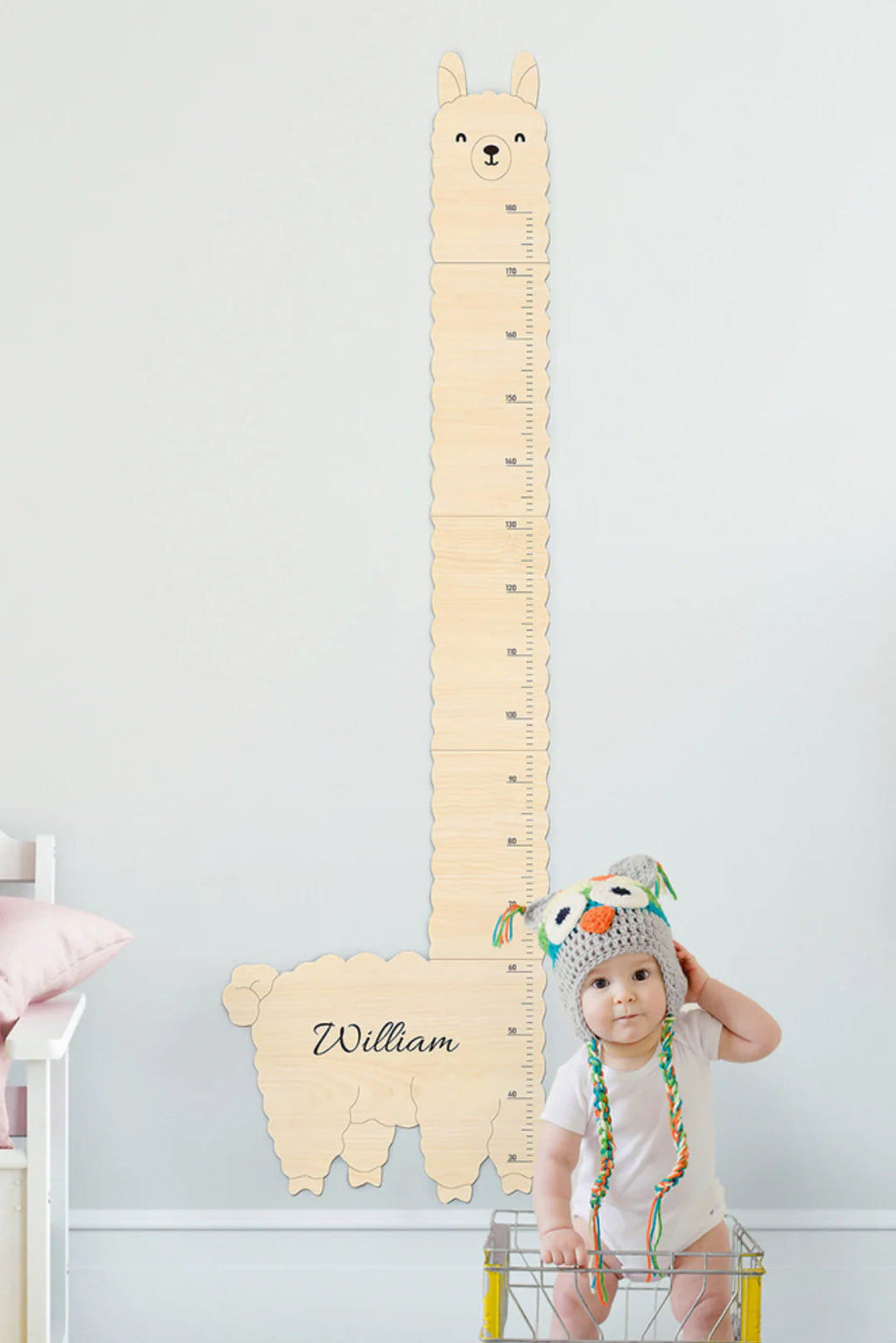 Personalized Wooden Alpaca Llama Growth Chart Ruler