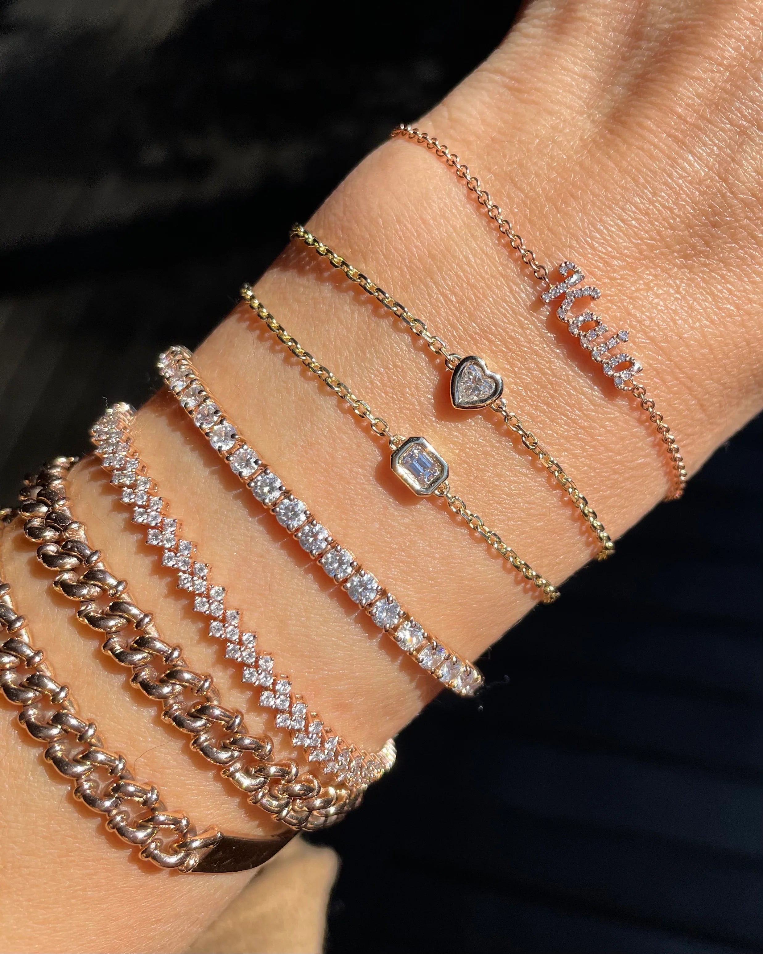 Personalized Boys and Girls Stainless Steel Baby Name Bracelets with Clasp