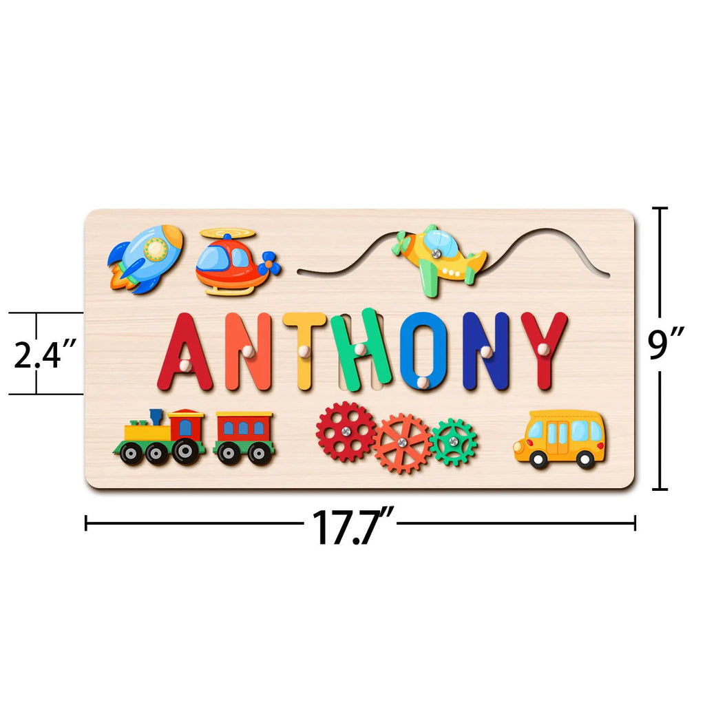 Personalized Wooden Baby Learning Name Puzzle – Custom Educational Toy for Early Development