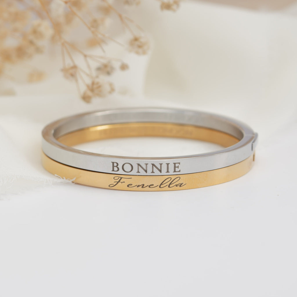 Personalized Child's Engraved Name Bangle with Clasp