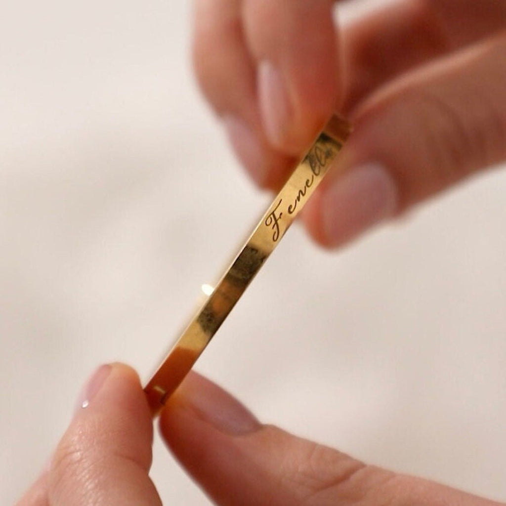 Personalized Child's Engraved Name Bangle with Clasp