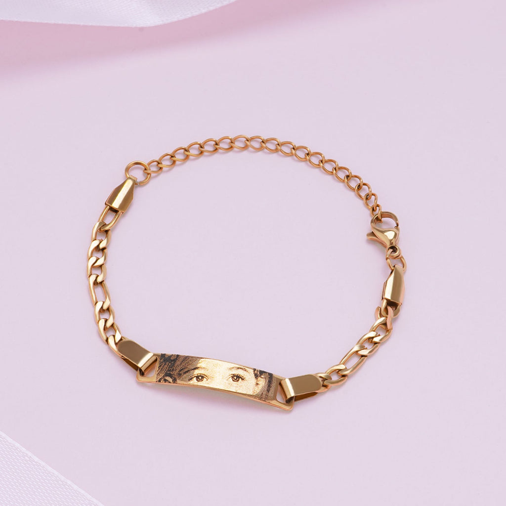 Personalized Baby Name and Eye image Bracelet with Birthstone – Custom Gift for Boys & Girls