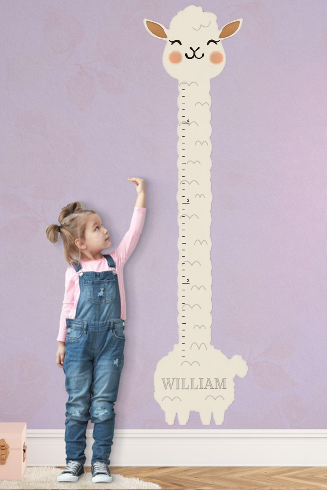 Personalized Wooden Llama Growth Chart Ruler