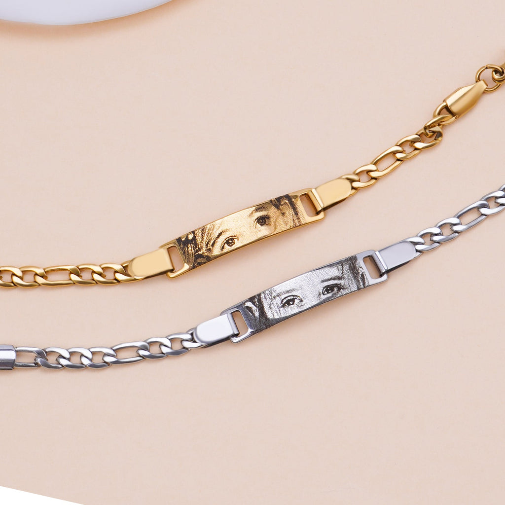 Personalized Baby Name and Eye image Bracelet with Birthstone – Custom Gift for Boys & Girls