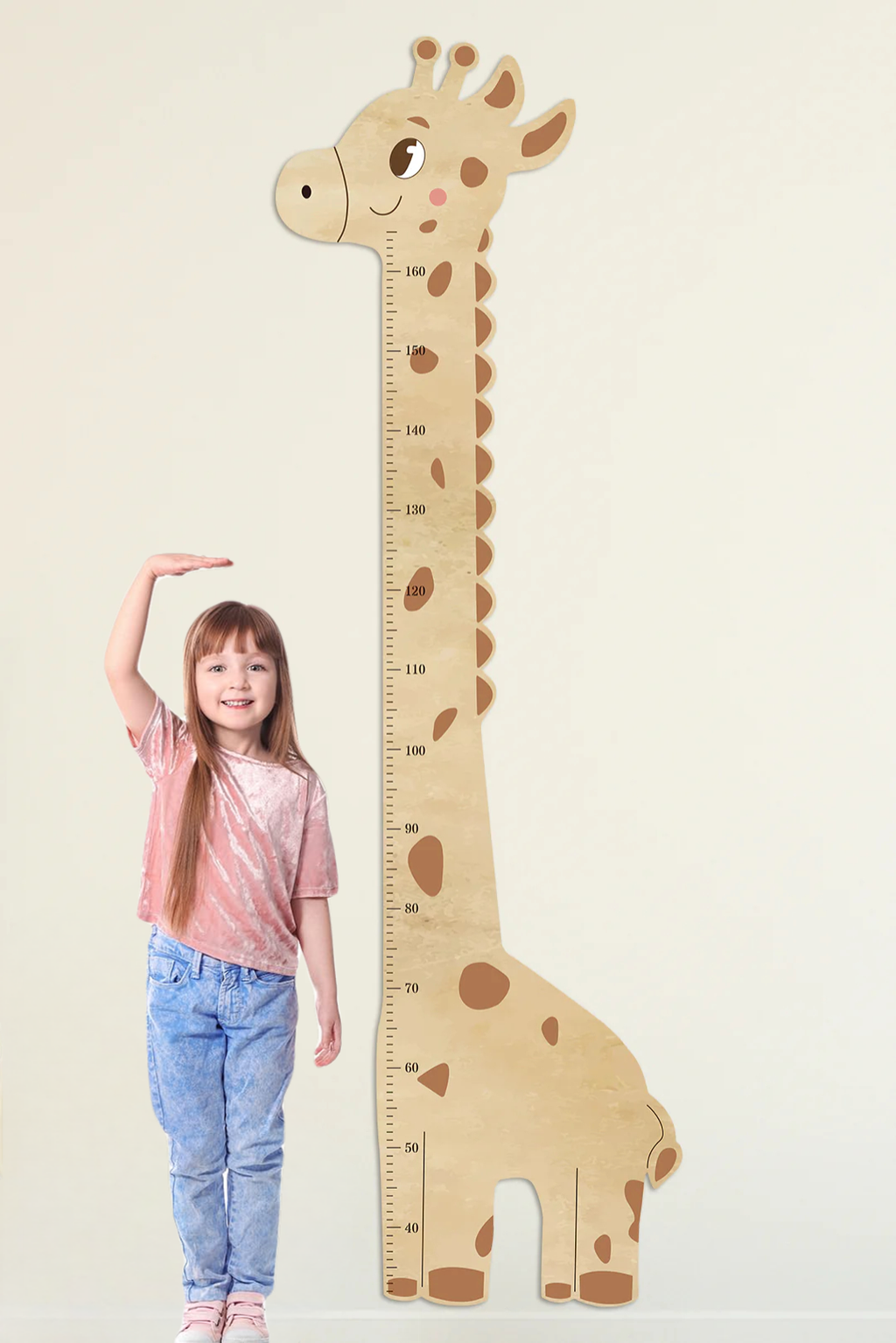 Personalized Wooden Giraffe Height Growth Chart for Kids