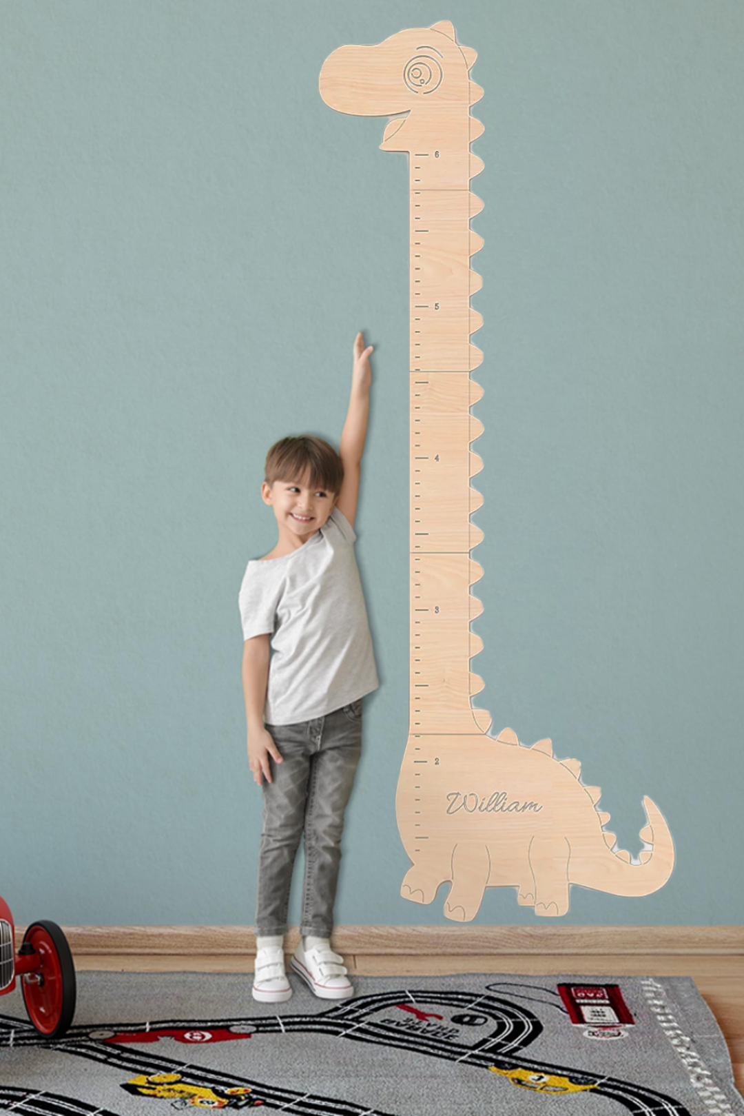 Personalized Wooden Dinosaur Growth Chart Height Ruler