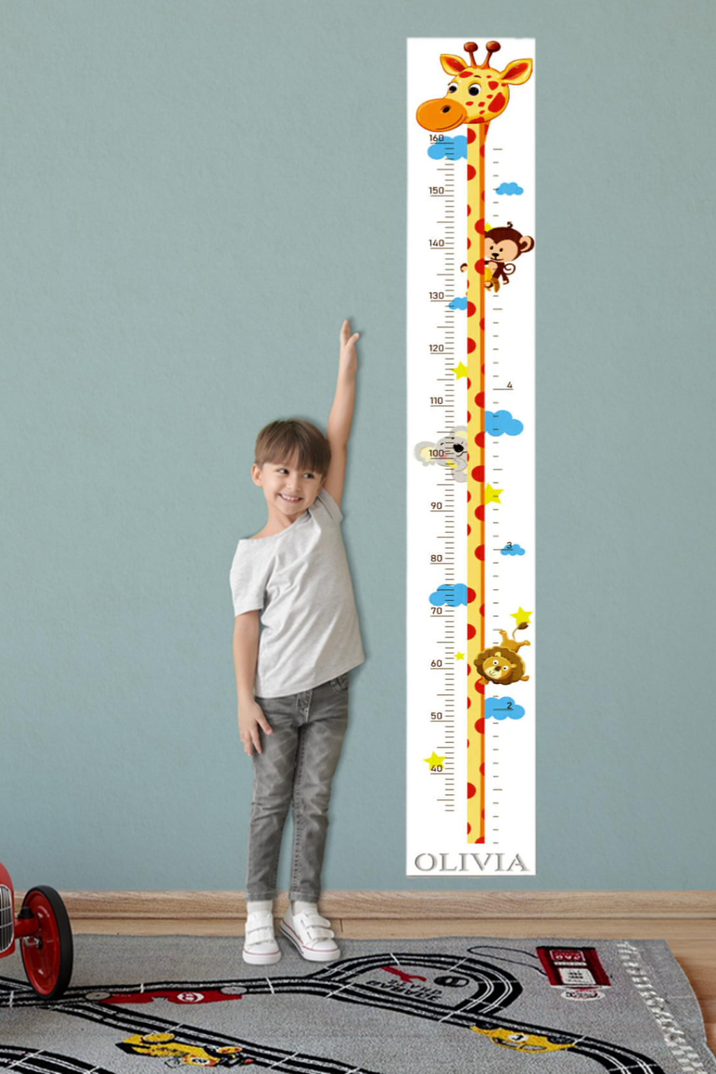Personalized Wooden Giraffe Growth Chart Height Ruler