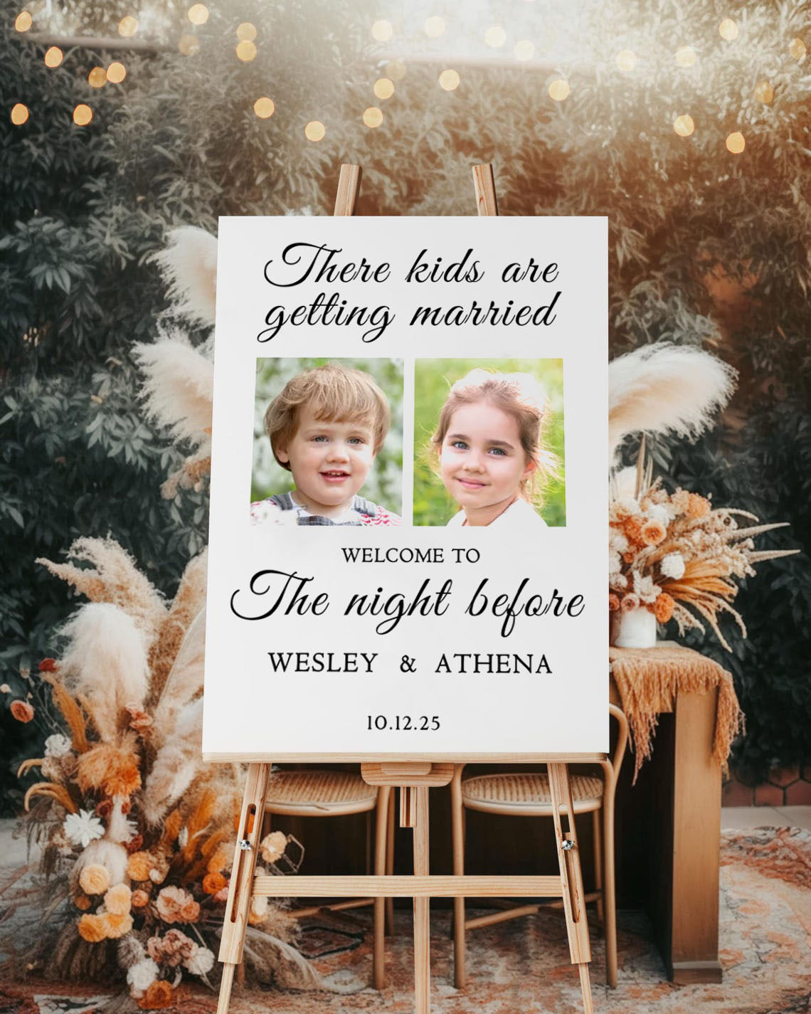 Personalized Photo Bride and Groom Wedding Canvas Welcome Sign