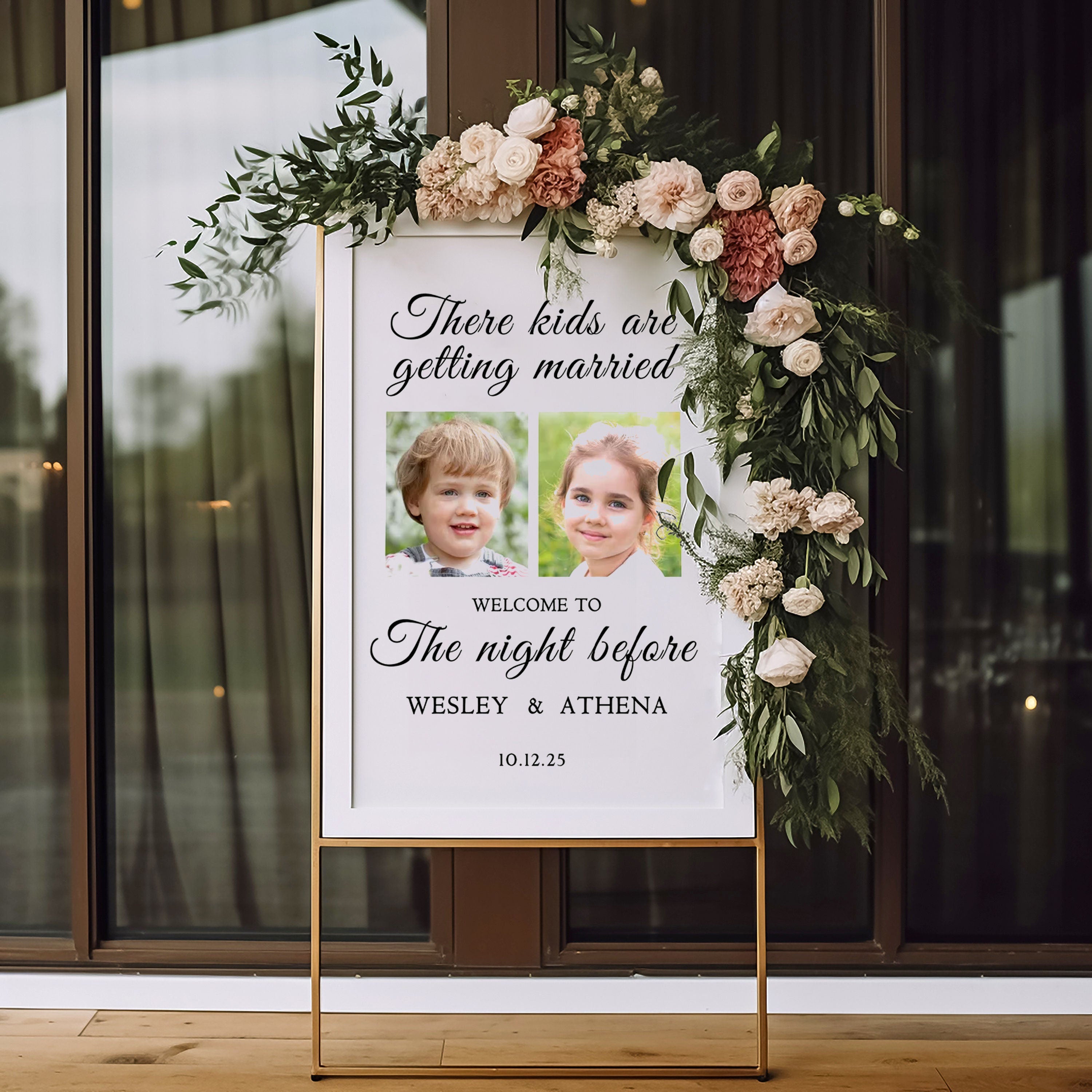 Personalized Photo Bride and Groom Wedding Canvas Welcome Sign