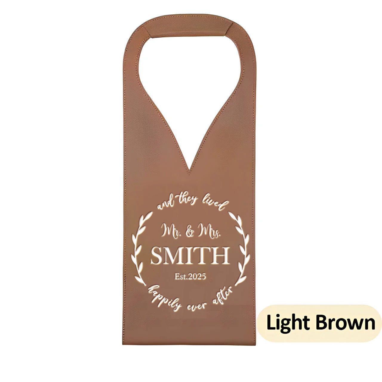 Personalized Wedding PU Leather Wine Bag with Name