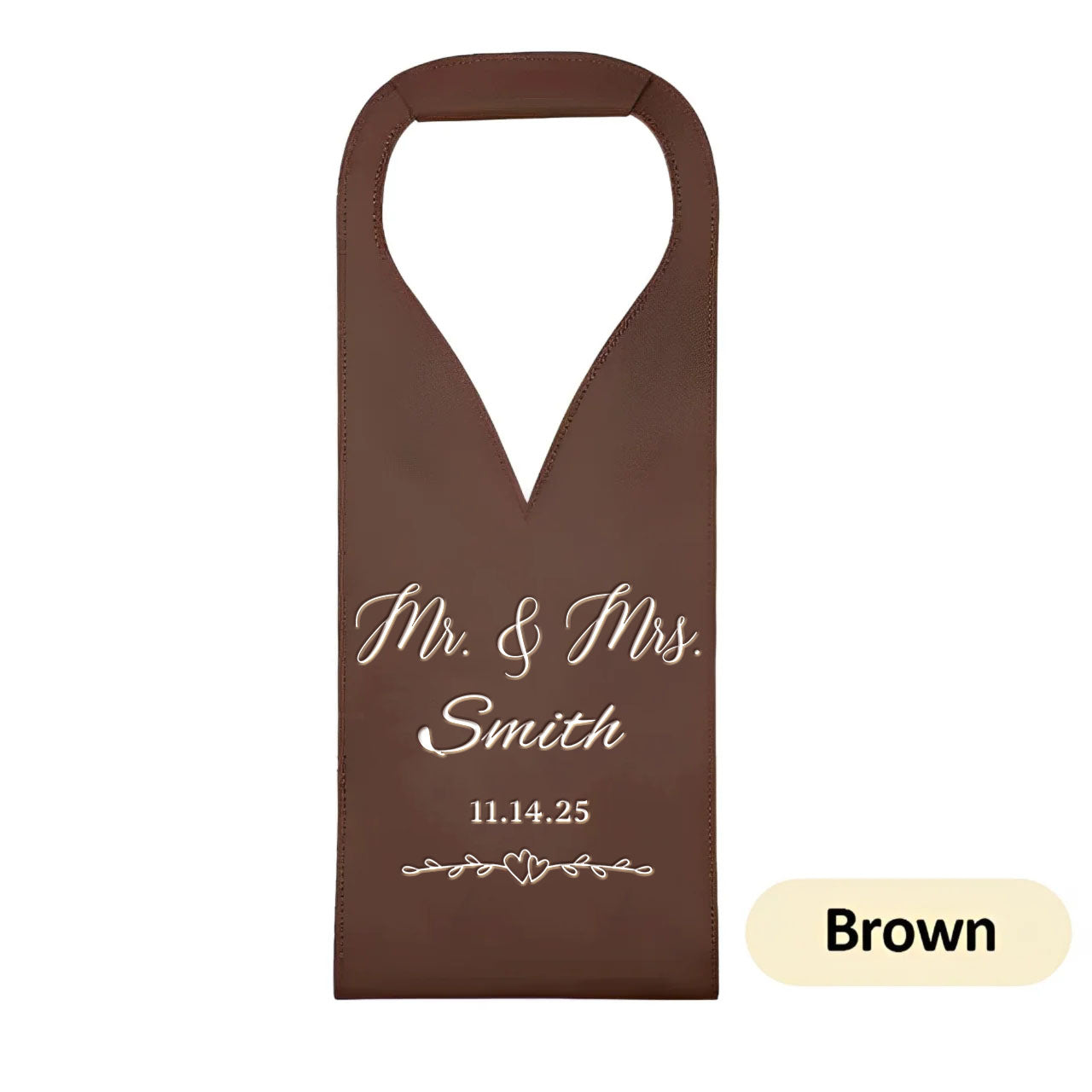 Personalized Wedding PU Leather Wine Bag with Name