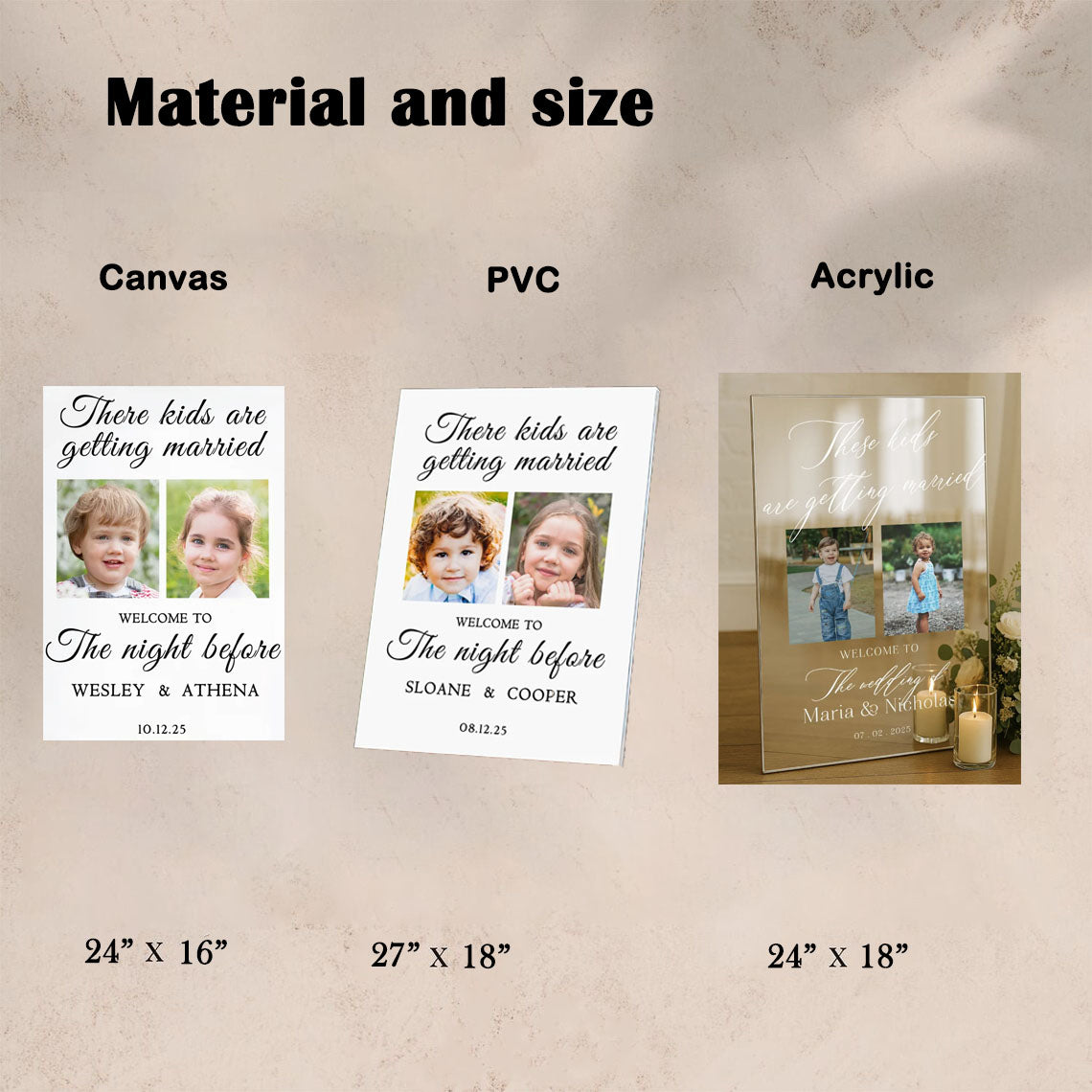 Personalized Photo Bride and Groom Wedding Welcome Sign