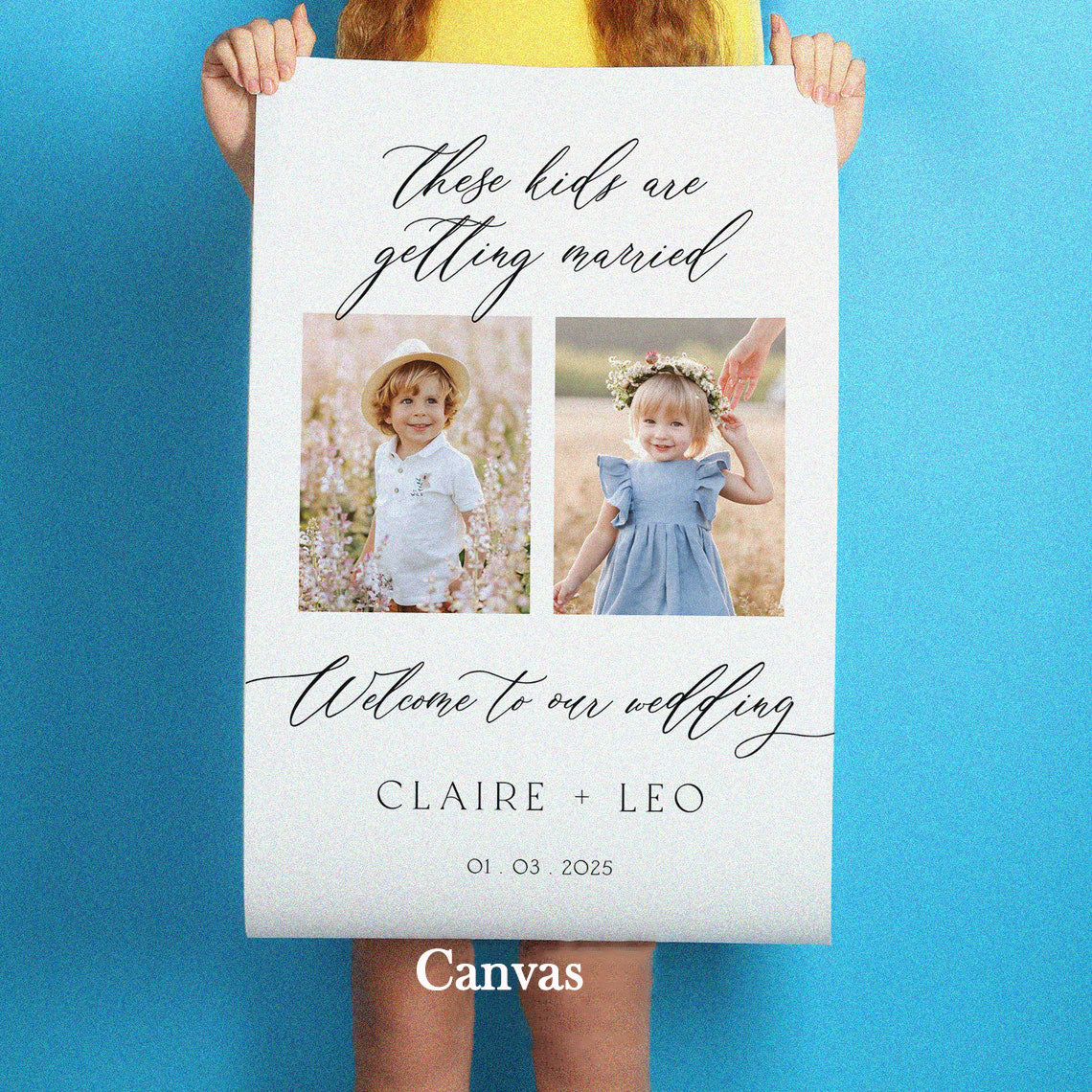 Personalized Photo Bride and Groom Wedding Welcome Sign