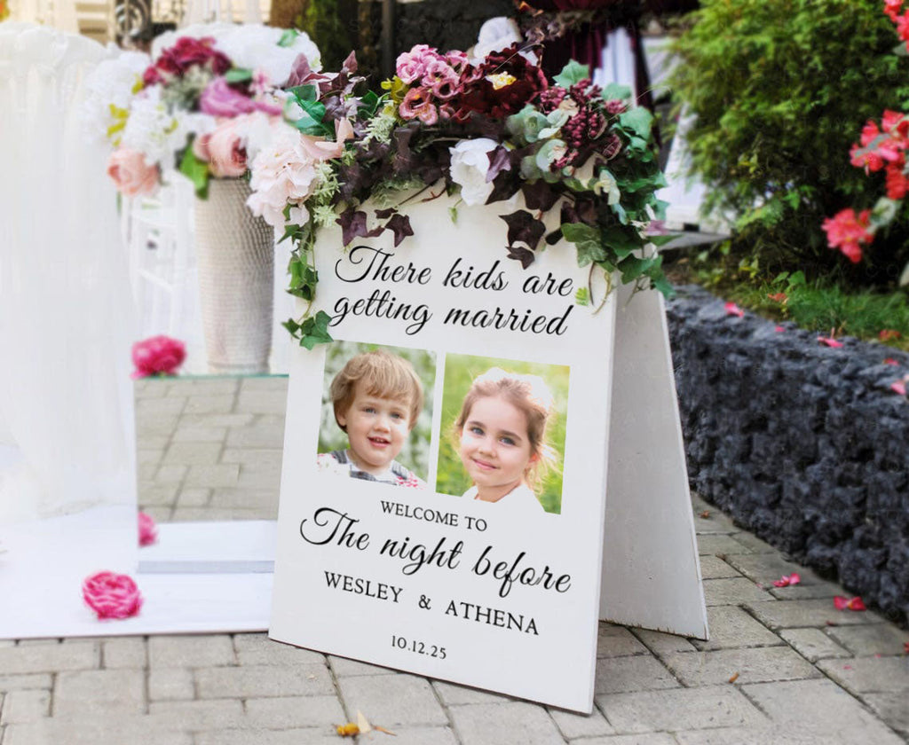 Personalized Photo Bride and Groom Wedding Canvas Welcome Sign