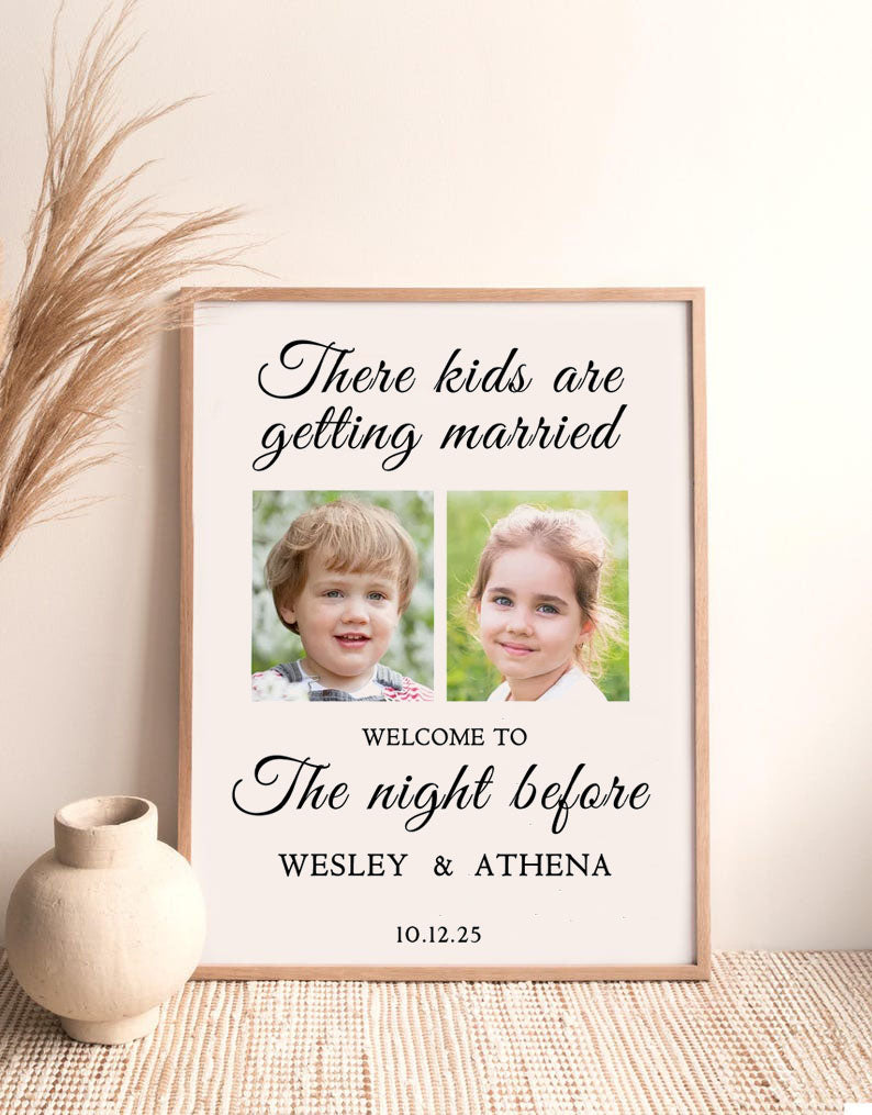 Personalized Photo Bride and Groom Wedding Canvas Welcome Sign