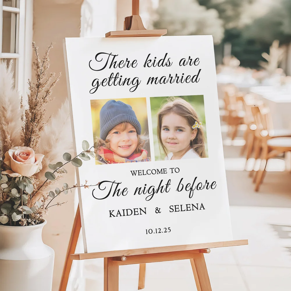 Personalized Photo Bride and Groom Wedding Welcome Sign