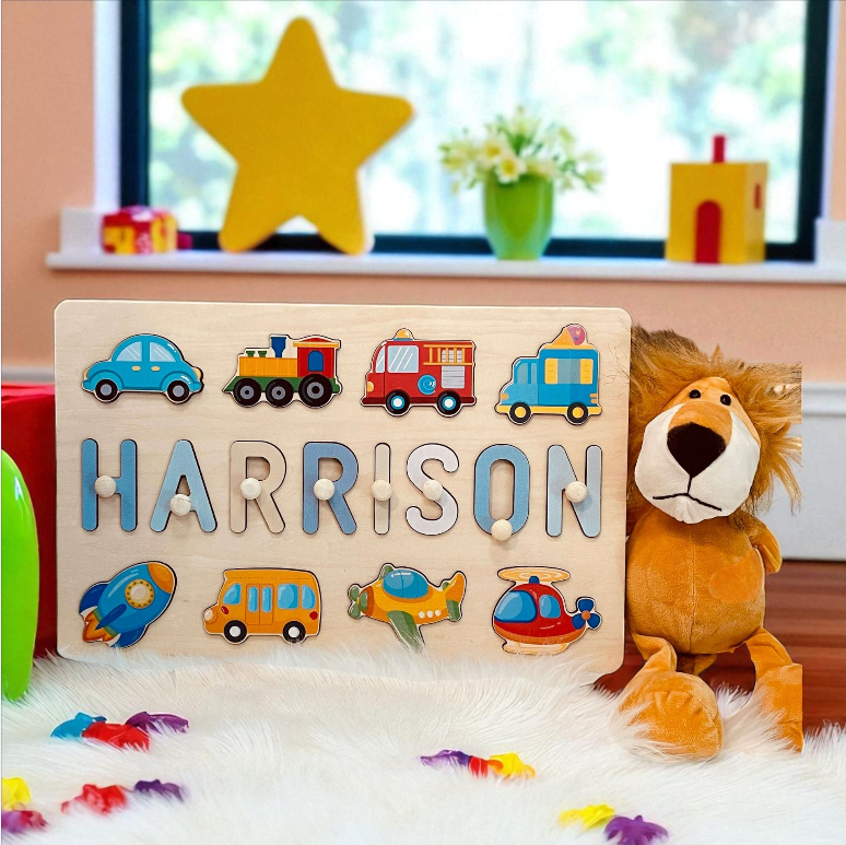 Custom Baby Name Puzzle – Personalized Wooden Name Puzzle Gift