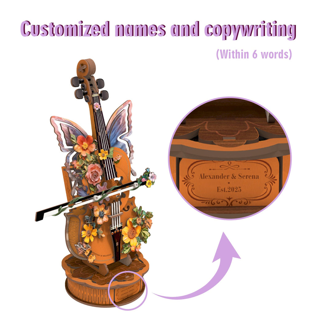 Personalized 3D Cello Wooden Music Box Adult Jigsaw Puzzle