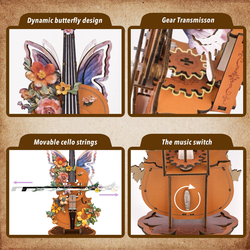 Personalized 3D Cello Wooden Music Box Adult Jigsaw Puzzle