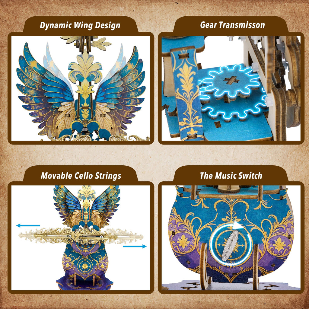 Personalized 3D Cello Wooden Music Box Adult Jigsaw Puzzle