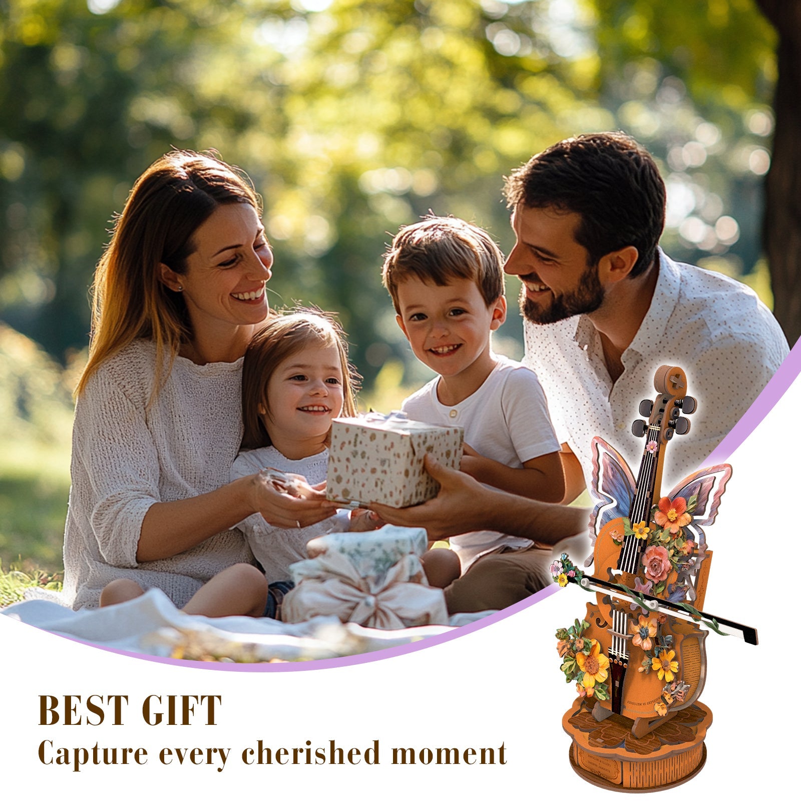 Personalized 3D Cello Wooden Music Box Adult Jigsaw Puzzle