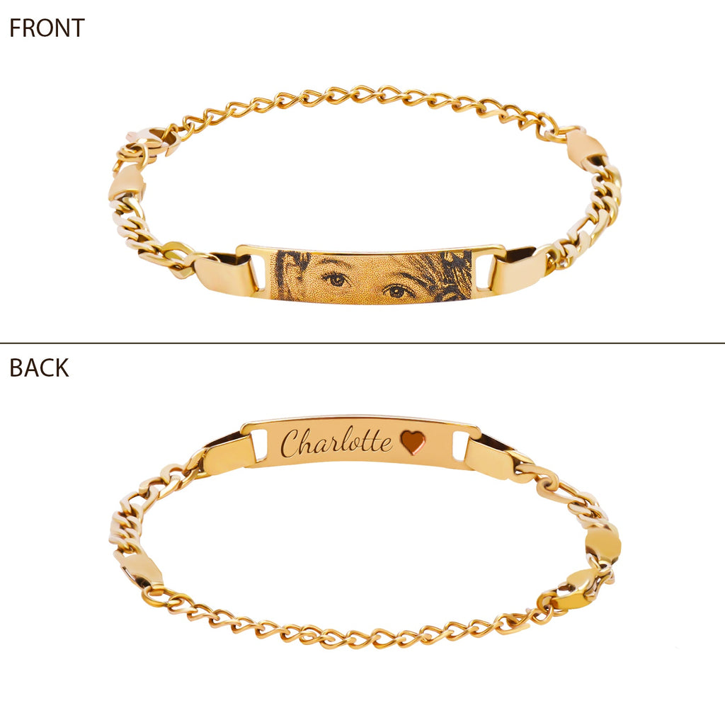 Personalized Baby Name and Eye image Bracelet with Birthstone – Custom Gift for Boys & Girls