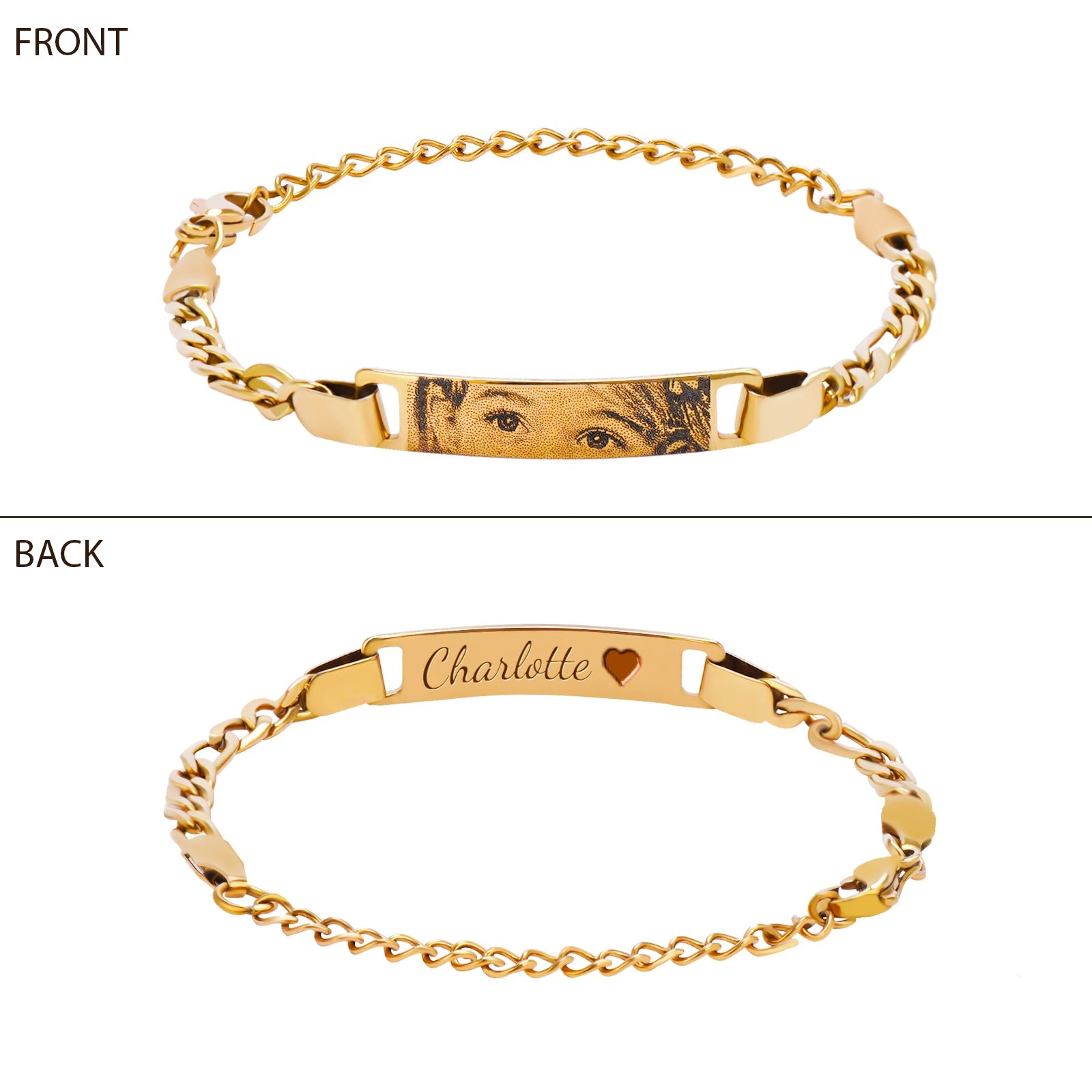 Personalized Baby Name and Eye image Bracelet with Birthstone – Custom Gift for Boys & Girls