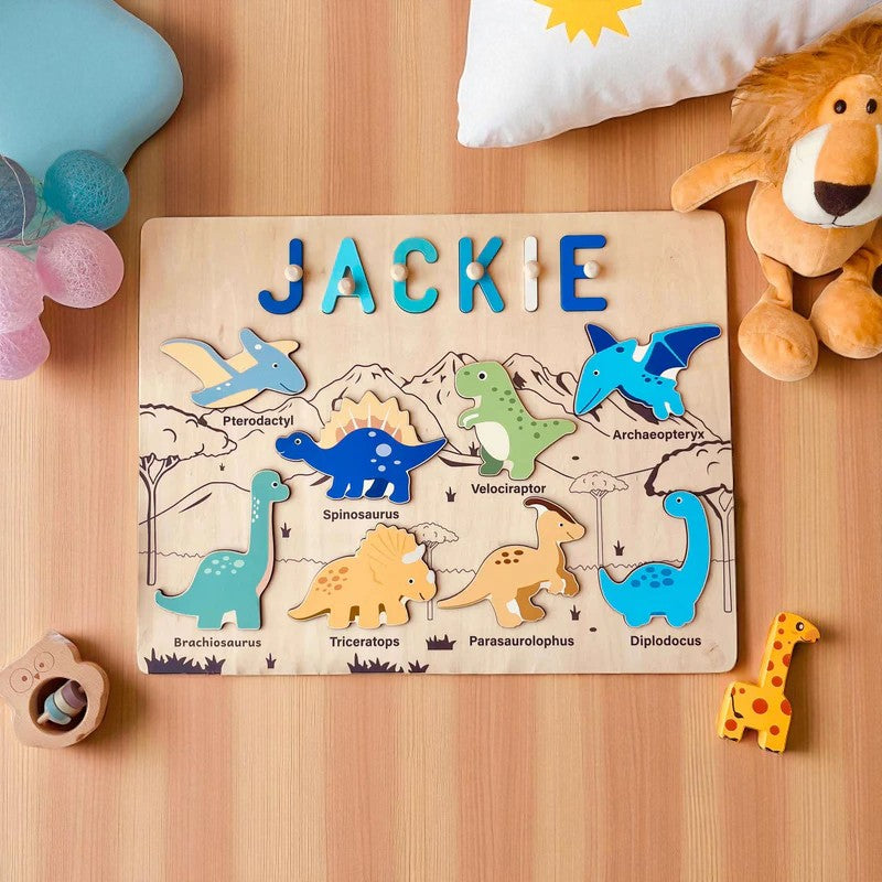 Personalized  Dinosaur Name Puzzle – Solar System Learning Toy for Curious Kids