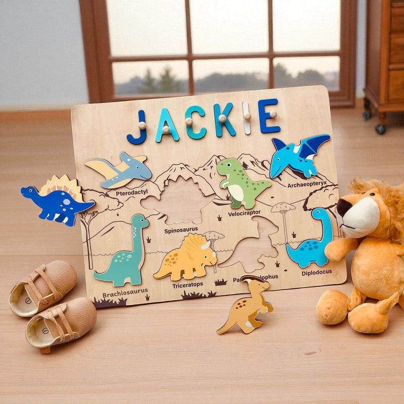 Personalized  Dinosaur Name Puzzle – Solar System Learning Toy for Curious Kids