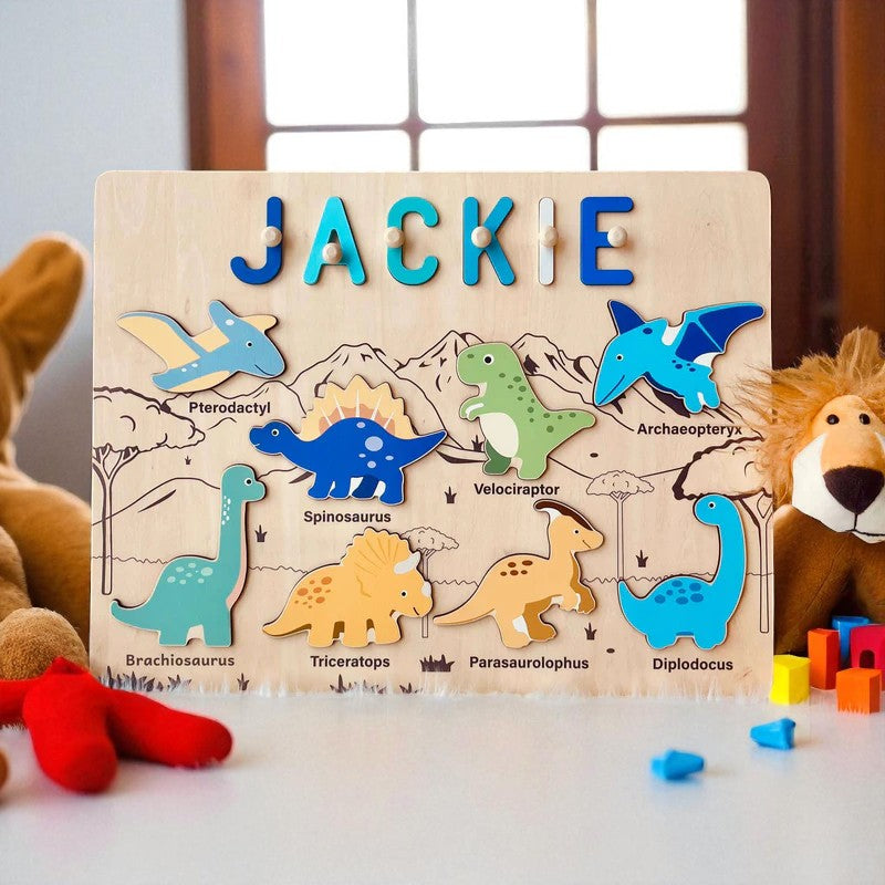 Personalized  Dinosaur Name Puzzle – Solar System Learning Toy for Curious Kids