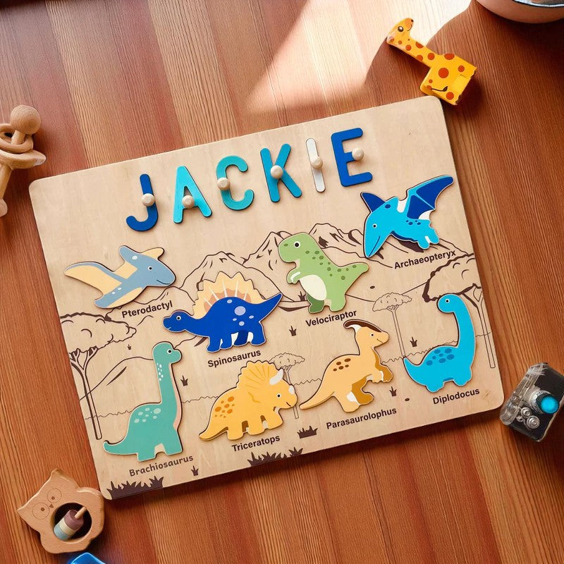 Personalized  Dinosaur Name Puzzle – Solar System Learning Toy for Curious Kids