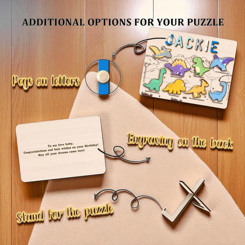Personalized  Dinosaur Name Puzzle – Solar System Learning Toy for Curious Kids