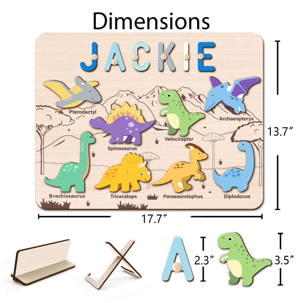 Personalized  Dinosaur Name Puzzle – Solar System Learning Toy for Curious Kids