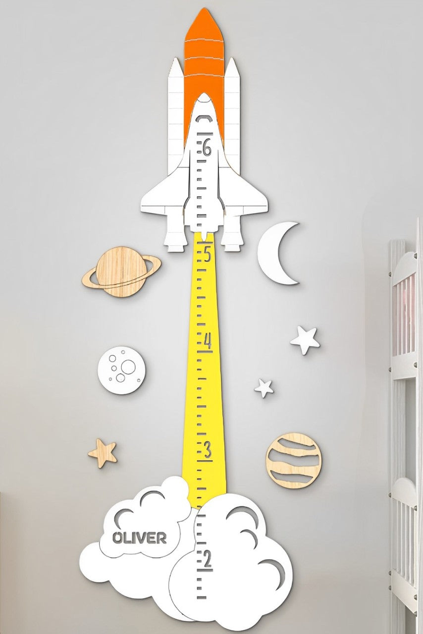 Personalized Wooden Rocket Growth Chart