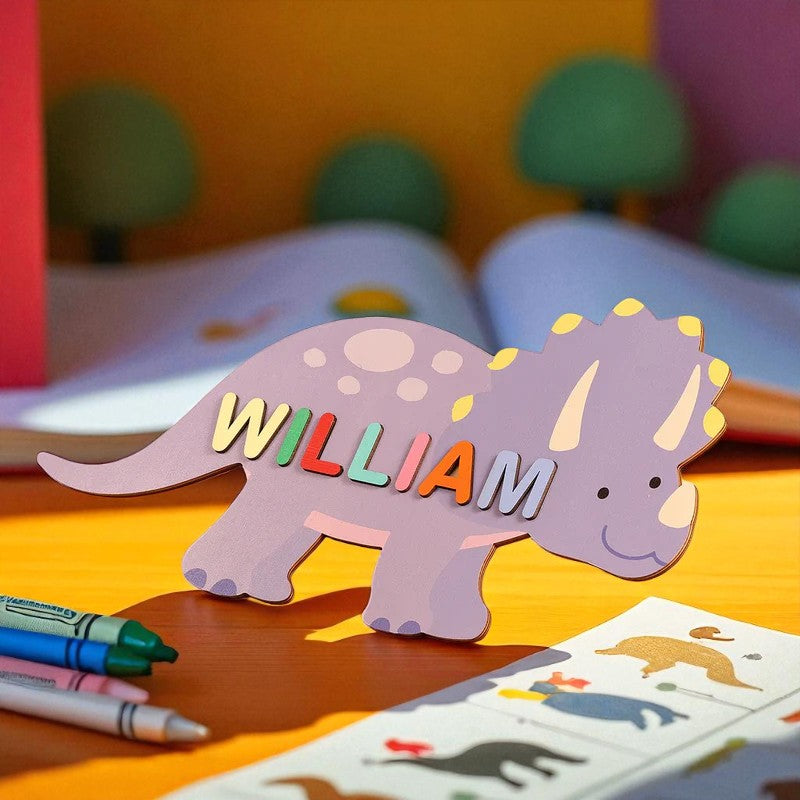 Personalized Cartoon Baby Name Puzzle – Cute Wooden Gift for Toddlers