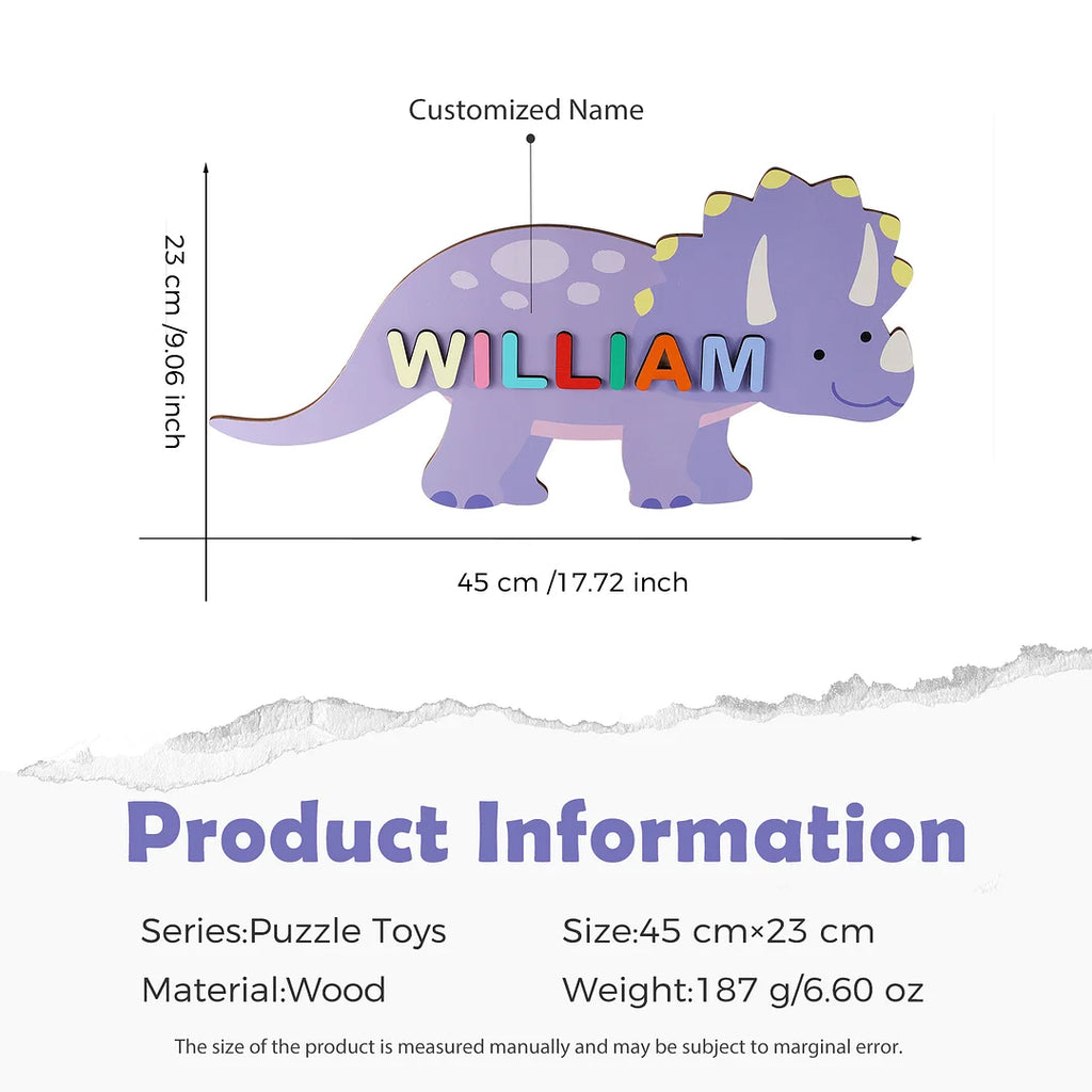 Personalized Cartoon Baby Name Puzzle – Cute Wooden Gift for Toddlers