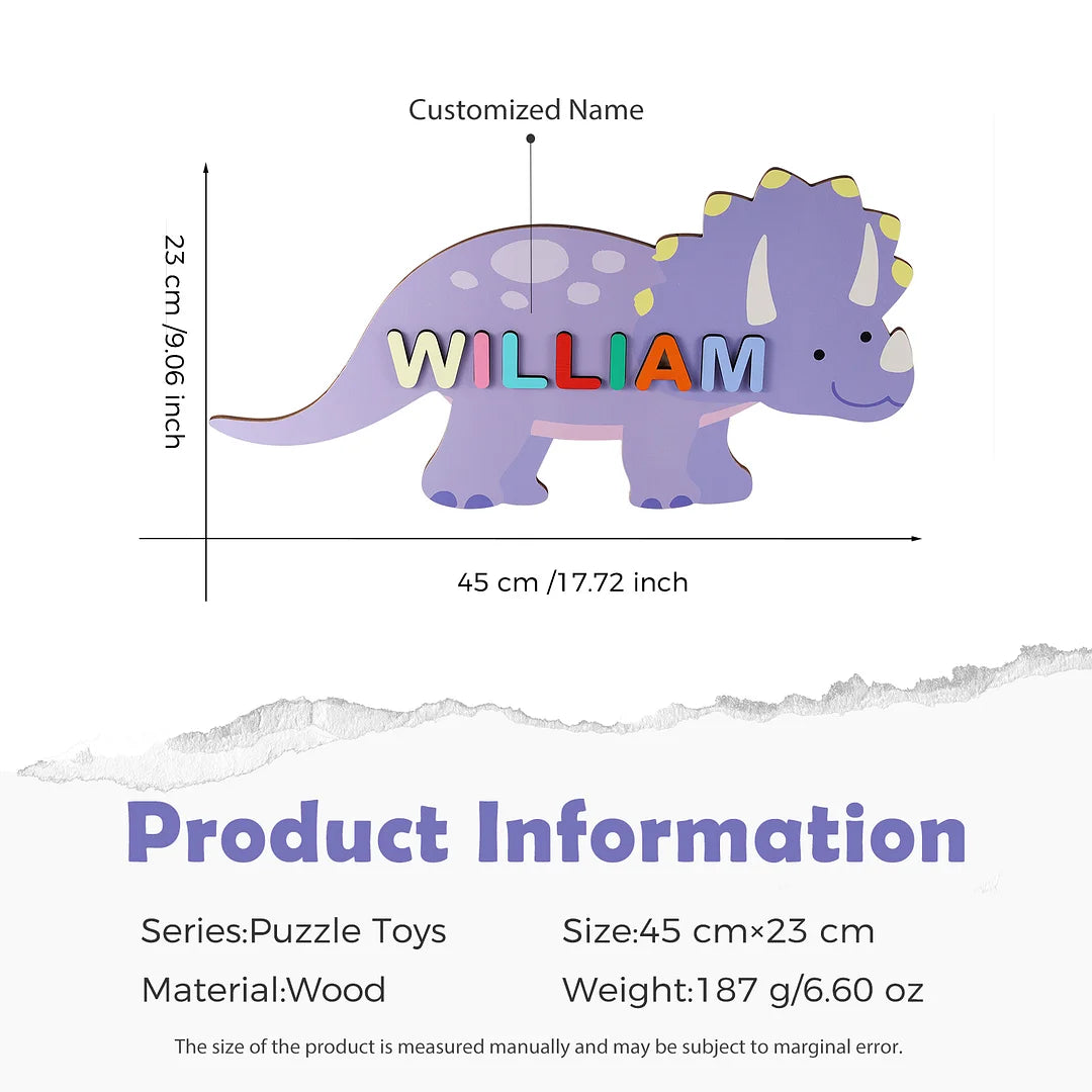 Personalized Cartoon Baby Name Puzzle – Cute Wooden Gift for Toddlers