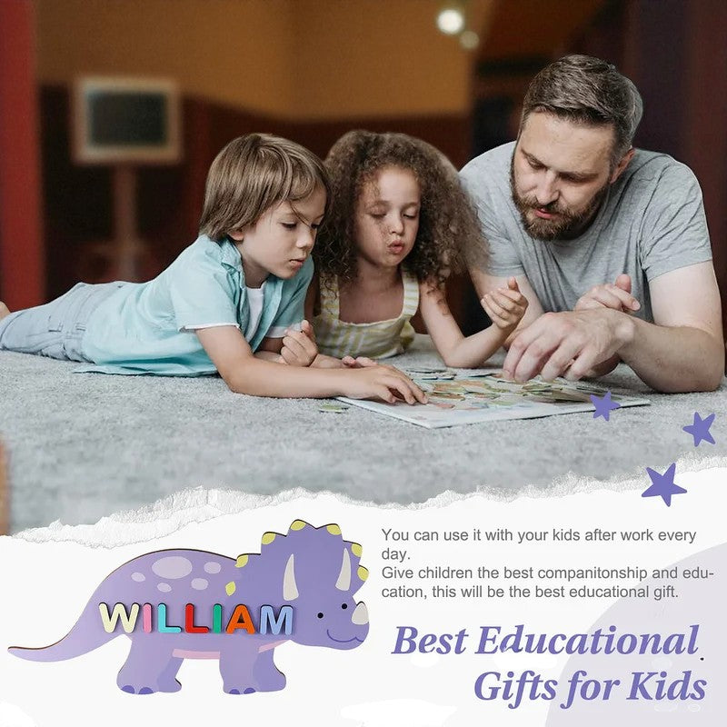 Personalized Cartoon Baby Name Puzzle – Cute Wooden Gift for Toddlers