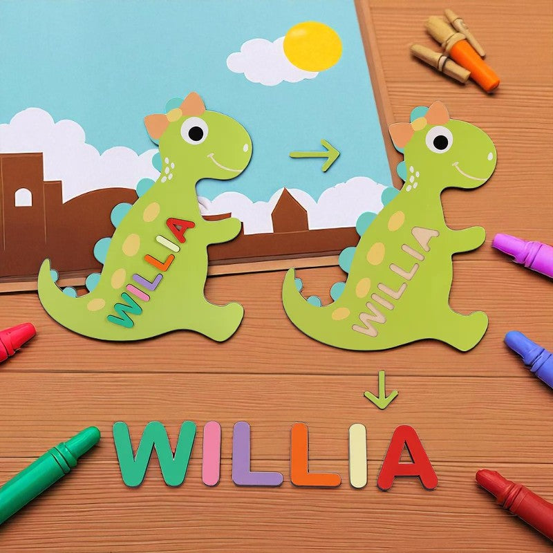 Wooden Cartoon Baby Name Puzzle