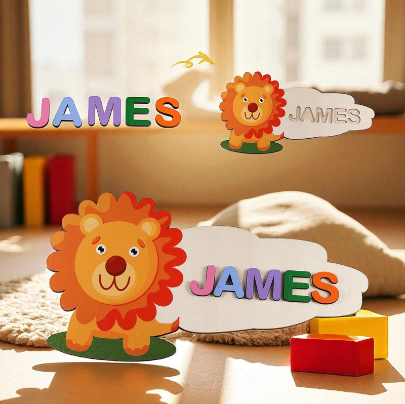 Personalized Wooden Baby Name Puzzle – Custom Gift for Newborns and Toddlers