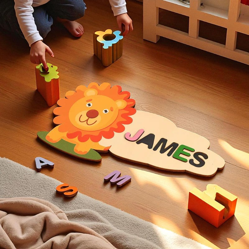 Personalized Wooden Baby Name Puzzle – Custom Gift for Newborns and Toddlers